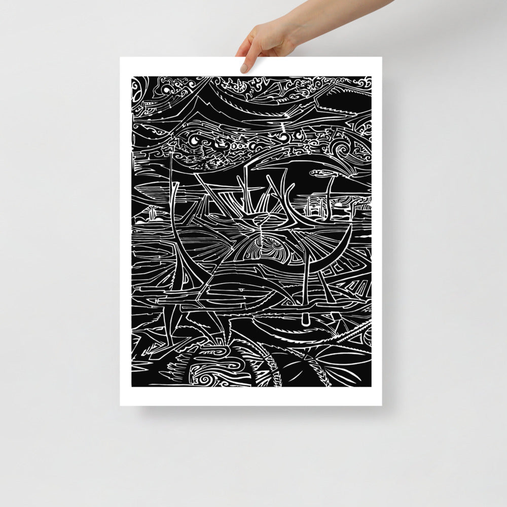 18 by 24 inch print of 21st century contemporary art for sale online by funky printmaker Oddly Oaktree.